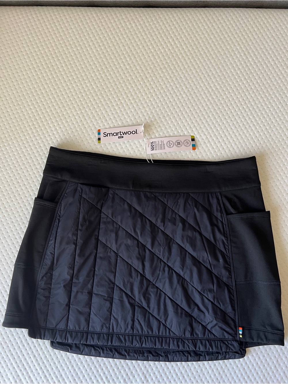 Smartwool Quilted Merino Wool Nylon Blend Mini Skirt Size XL Stretch NEW